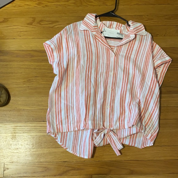 Sanctuary cotton top-peach and white size medium - Picture 2 of 6